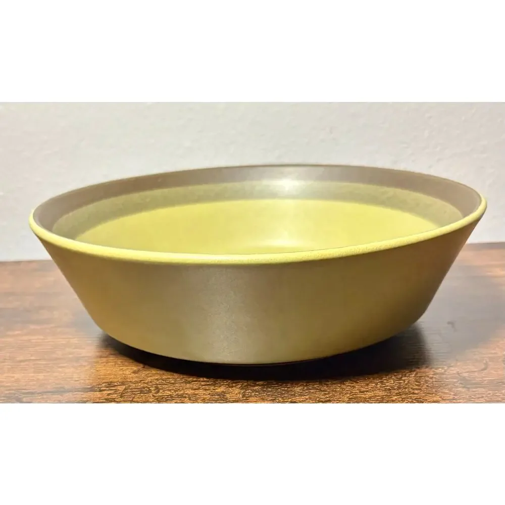 Vintage Arrow Stone Apache Green Kasuga Japan 9.5” Serving Bowl MCM 691